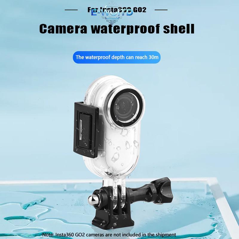 E-WOITD Insta360 GO 2 Vỏ chống nước trong suốt 30M Khung bảo vệ lặn cho Insta 360 Go2 Vỏ bảo vệ lặn 