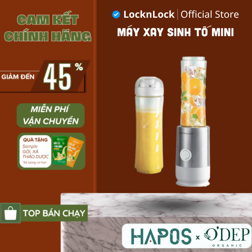 Máy xay sinh tố mini màu trắng Chính hãng LocknLock EJM241 - HAPOS LOF
