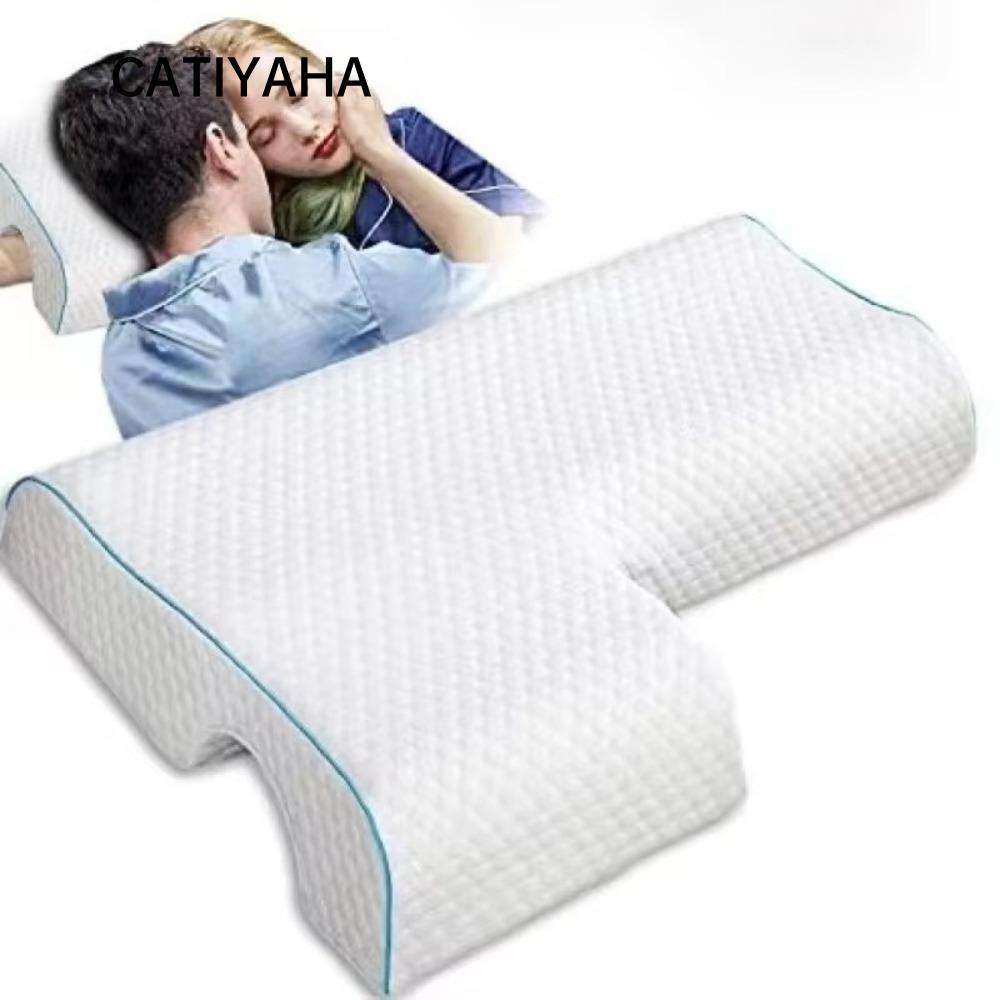 Gối Cặp Đôi CATIYAHA, Gối Ngủ Bên Chỉnh Hình Thoáng Khí, Quà Tặng Cặp Đôi Tay Không Áp Lực Nhớ Bọt B