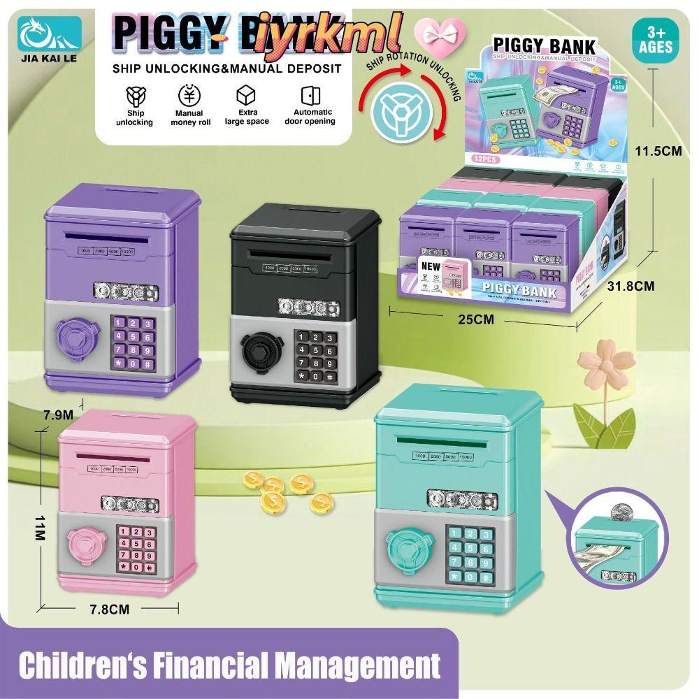 IYRKML Đồ chơi trẻ em Heo đất, Mật khẩu Mini Hộp tiền tiết kiệm tiền, Đồ chơi tiết kiệm tài chính Qu