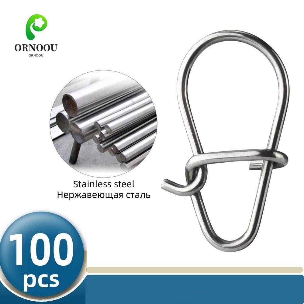 ORNOOU Xoay Mồi Kết Nối Phụ Kiện An Toàn Thép Không Gỉ Câu Cá Khóa Snap Connector 00 # -3 # Câu Cá M