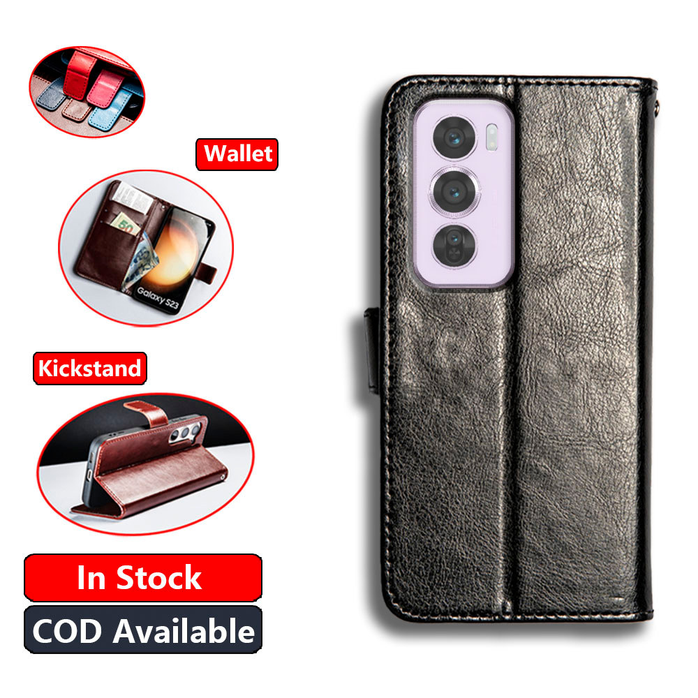 Da Cổ Điển Cho Oppo Reno12 Pro 5G CPH2629 PJW110 Ví Vintage Folio Case Flip Notebook Phong Cách Bao 