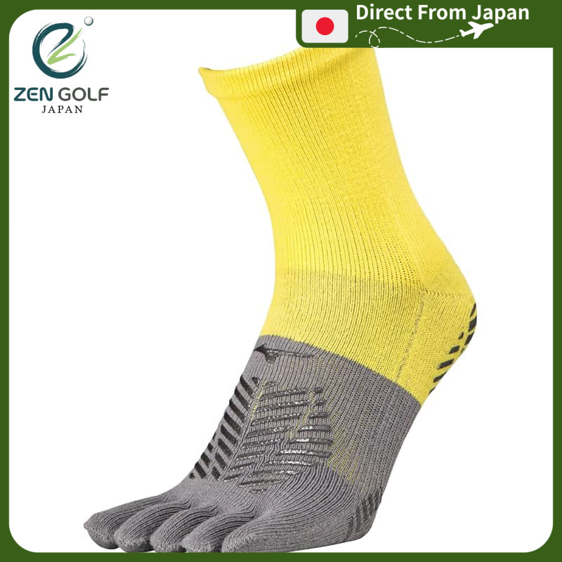 Mizuno Soccer Wear Zero Glide Short Socks 5-Finger Grip P2MX2510 Cyber Yellow 25.0-27.0 cm