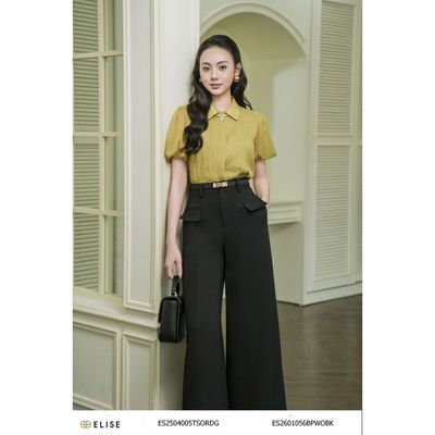 Áo tơ bấu mí thiết kế Elise mã ES2504005TSORDG