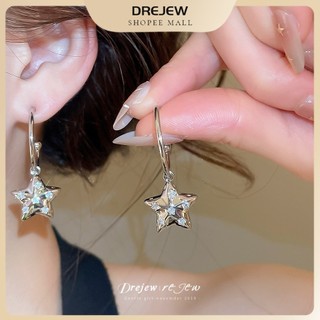 Bông Tai Hình Ngôi Sao 3D Màu Bạc DREZEW Phù Hợp Công Sở Và Thời Trang Hàng Ngày