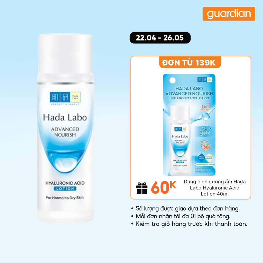 Dung Dịch Dưỡng Ẩm Advanced Nourish Hyaluronic Acid Lotion For Normal To Dry Skin Hada Labo 40ml