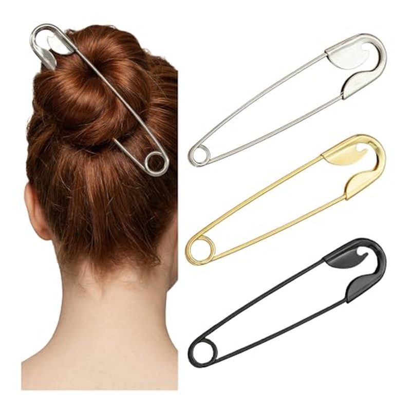 l French Hair Pin for Women, French Style Hair Stick Clips, Safety Pin Hair Clip for Styling, French