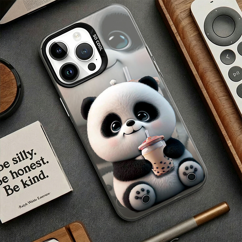 Ốp lưng iPhone GẤU TRÚC BUBBLE TEA dễ thương cho17 16 15 14 13 12 11 Pro Pro Max Plus X XS XR XS Max