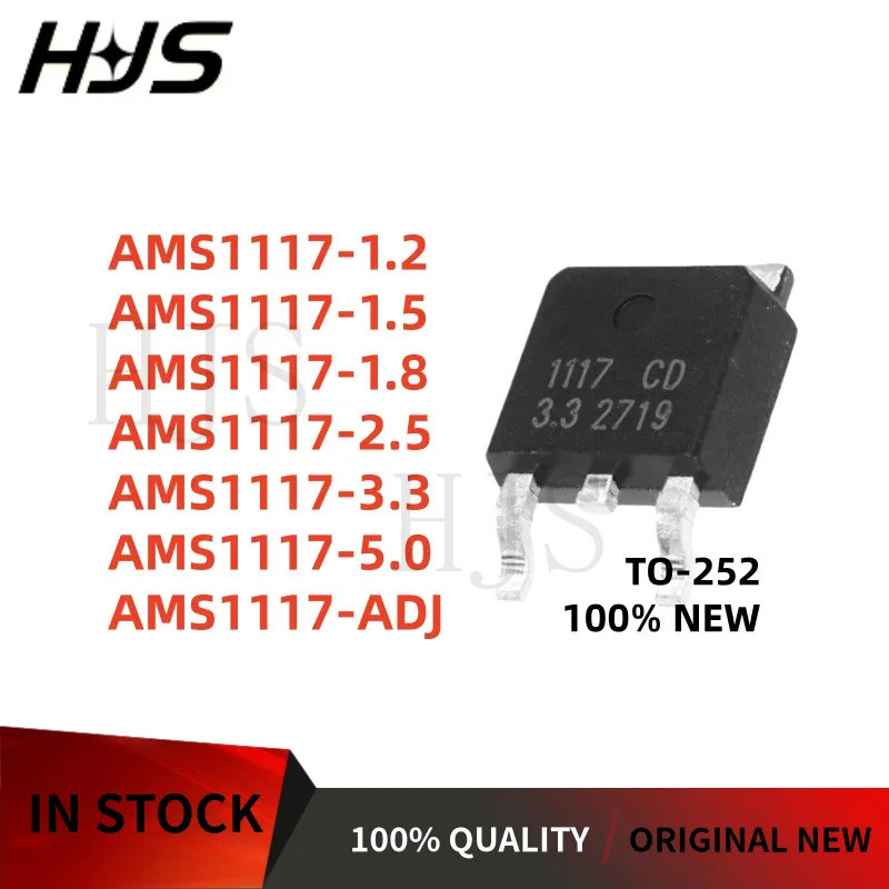10 Chiếc Mới AMS1117-5.0 AMS1117-ADJ AMS1117-1.2 AMS1117-1.5 AMS1117-1.8 AMS1117-2.5 AMS1117-3.3 AMS