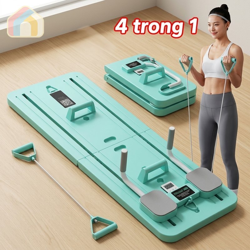 Pilates Board đa năng gập lại, ab trainer và resistance band tập luyện tại nhà