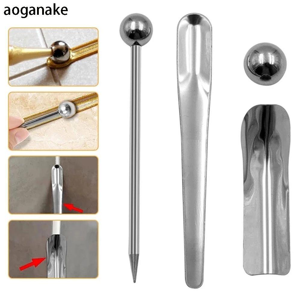 AOGANAKE Beauty Seam Construction Tool, DIY Steel Pressed Ball Stick Floor Ceramic Tile Grout Repair