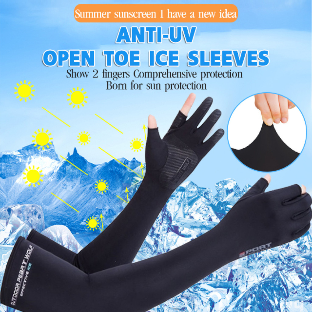 [Cooling Material] Driving Riding Sunscreen Gloves Extended AntiSkid Sunscreen Outdoor/Outdoor Glove