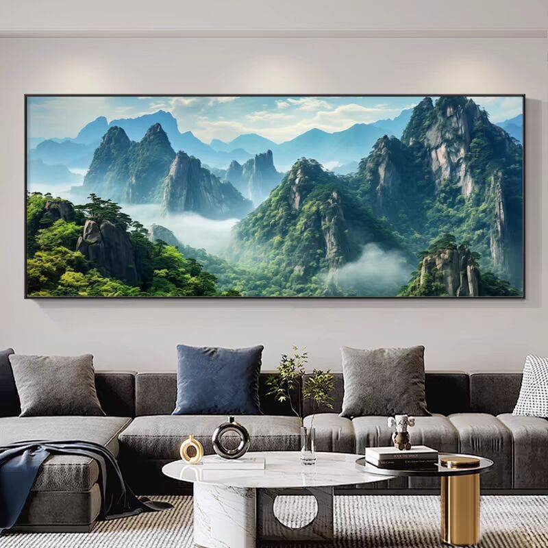Xanh Núi Phong Cảnh Canvas Nghệ Thuật Khung Chống Thấm Nước HD Canvas Nghệ Thuật Phong Cách Thiên Nh