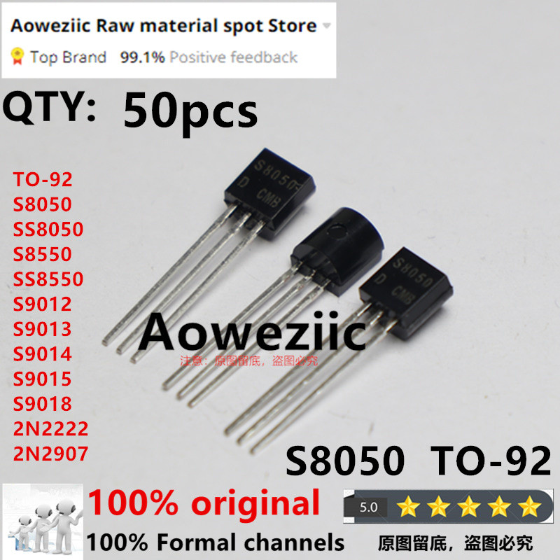 50 Chiếc 100% Mới Chính Hãng S8050 SS8050 S8550 SS8550 S9012 S9013 S9014 S9015 S9018 2N222 2N2907 TO