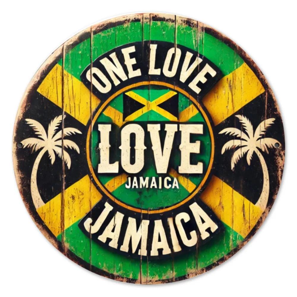 Pc Vintage Jamaica Tình Yêu Dấu Hiệu Bằng Gỗ Mộc Mạc Xanh Vàng Một Tình Yêu Với Cây Cọ Nhà Vườn Tran