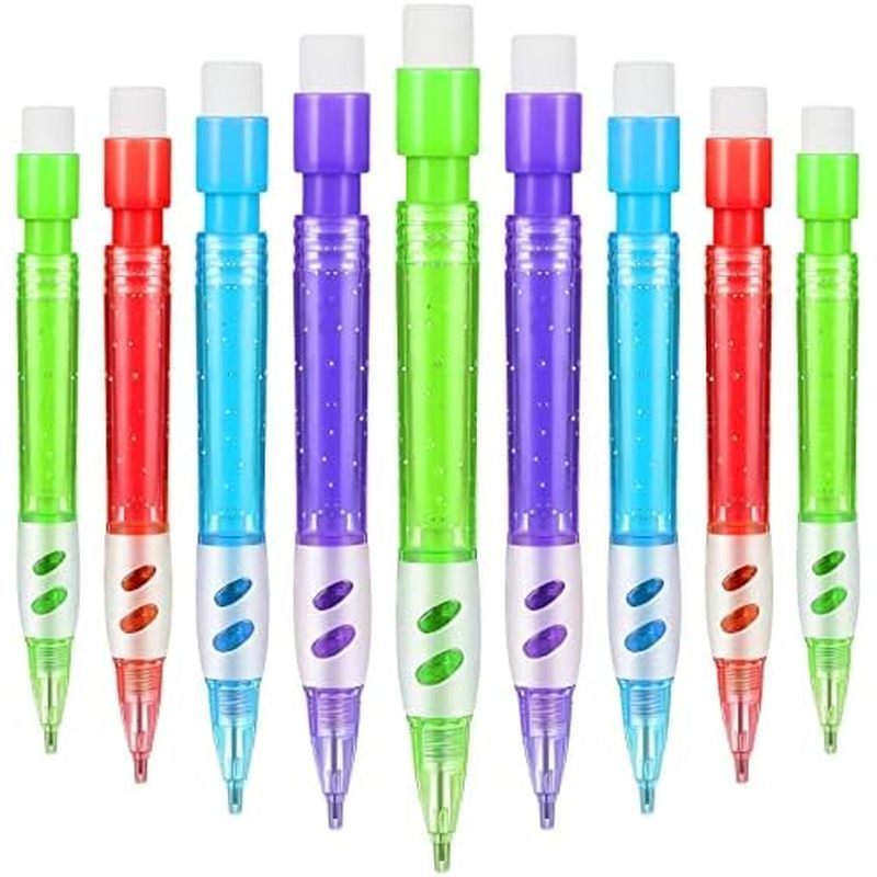 Assorted Mini Mechanical Pencils 0.7 mm Automatic Pencils with Mini Erasers Pens Stationery Supplies