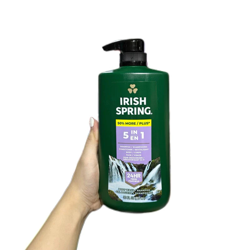 Sữa tắm Irish Spring 5 in 1 Body Wash & Shampoo 887ml
