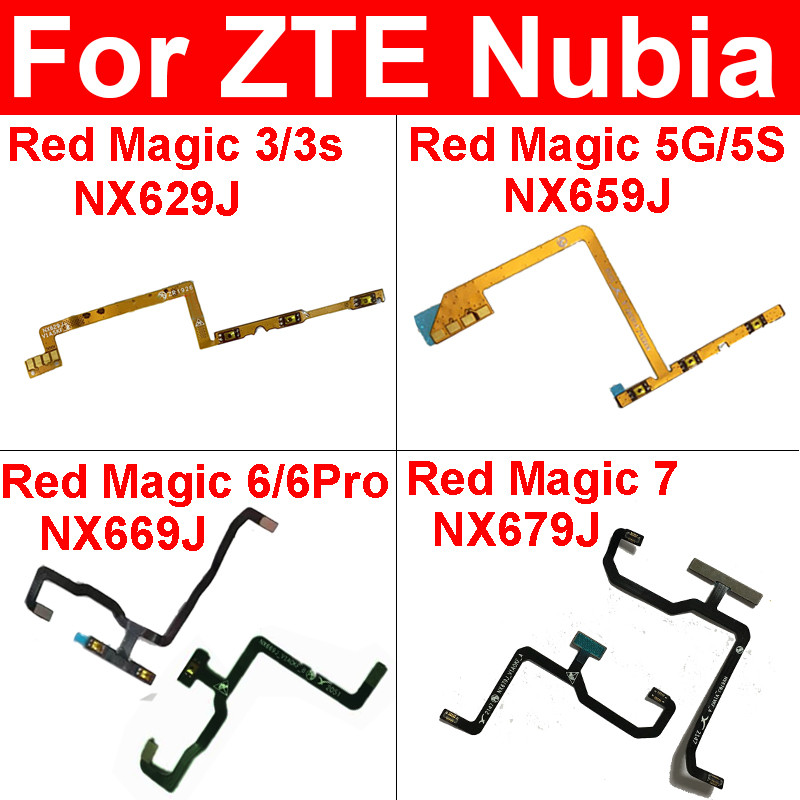 1 Chiếc Điện Nút Âm Lượng Cáp Mềm Cho ZTE Nubia Red Magic 3 3S NX629J 5G 5S NX659J 6 6Pro 6S Pro NX6