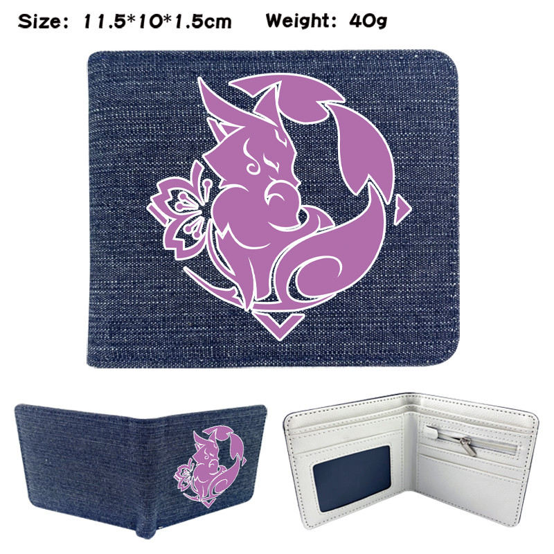 Genshin Impact Hoạt Hình Denim Thường Ngày Thanh Niên Ví Đựng Tiền Xu Thẻ Học Sinh Ví Quà Tặng