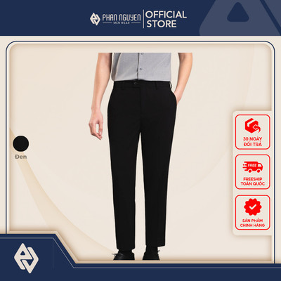 Quần âu đen nam Phan Nguyễn, chất liệu cao cấp, mềm, nhanh khô, cạp chun ẩn, form slim fit QVL.826