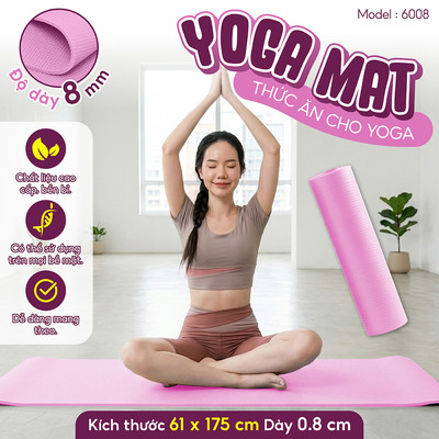 BG-Thảm tập YOGA GYM 8MM Bám Sàn Chống Trượt Dễ Vệ Sinh,Chất Liệu Thảm Tập Yoga TPE,dễ gấp gọn
