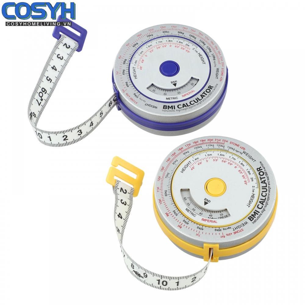 <cosyh>Accurate Retractable BMI Tape Measure 150cm Body Measurement Tool for Diet Plans