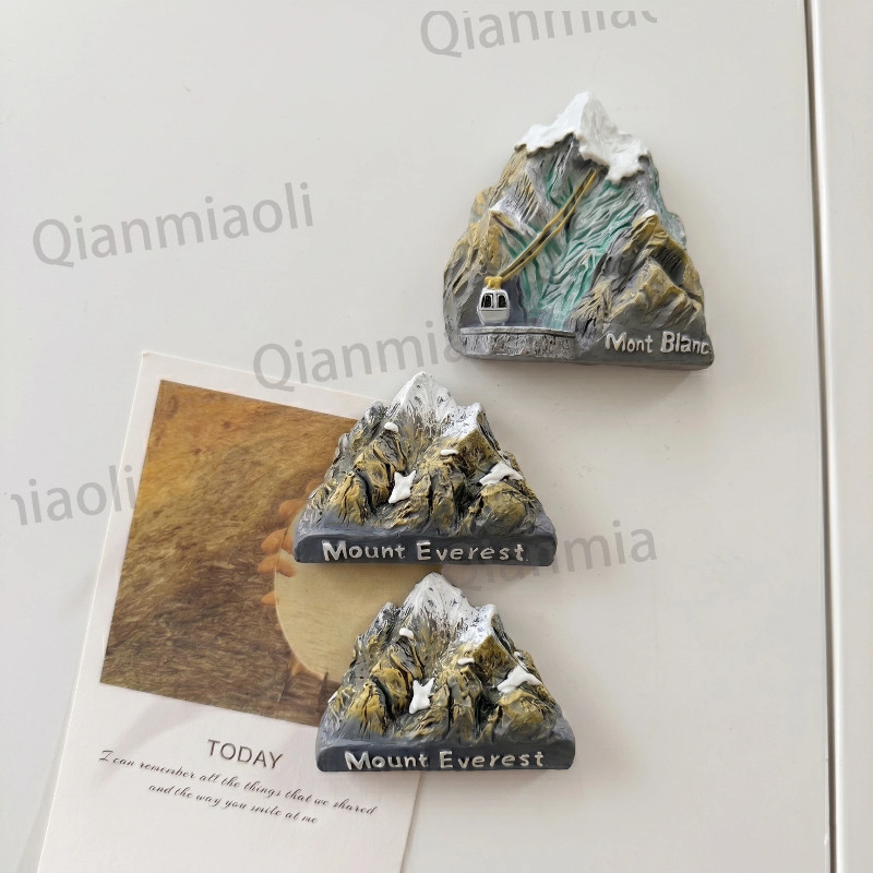 3D Thực Tế Núi Tuyết Tủ Lạnh Nam Châm Mont Blanc & Mount Everest Sáng Tạo Lưu Niệm Tủ Lạnh Nam Châm 