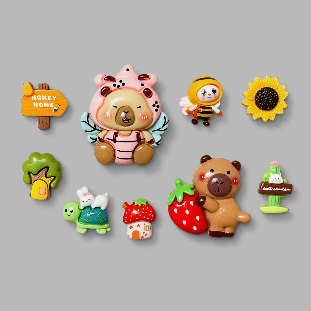 Set Charm Capybara Khu Vườn Nhỏ Charm Crocs Capybara Dễ Thương Charm Gắn Dép Crocs Cute Phụ Kiện Cro
