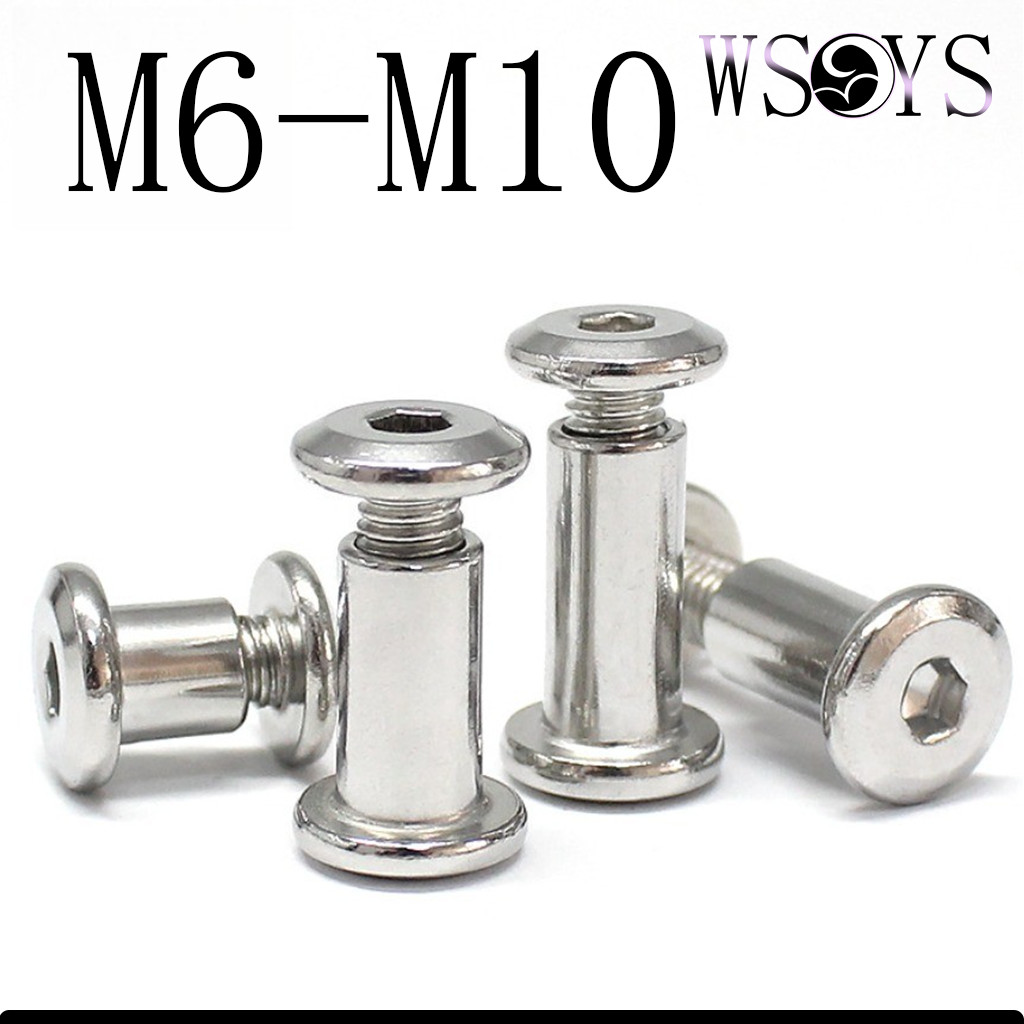 [WSYS-WJ]INOX 304 vít đối khóa đầu bằng lục giác/hex socket furniture connector M6-M10