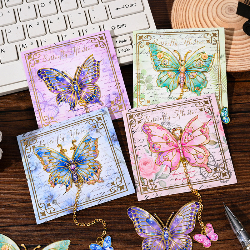 Retro Bướm Kim Loại Đánh Dấu Trang Cao Cấp Tinh Tế Cao Cấp Đọc Sách Trang Kẹp Tươi Phong Cách Văn Họ