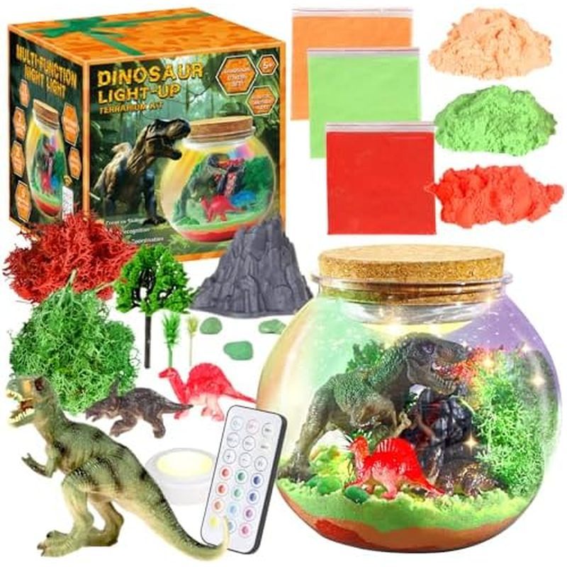 7july Mermaid Terrarium Craft Kit for Kids - LED Night Light Up & Remote Mermaid Birthday Gifts Toys