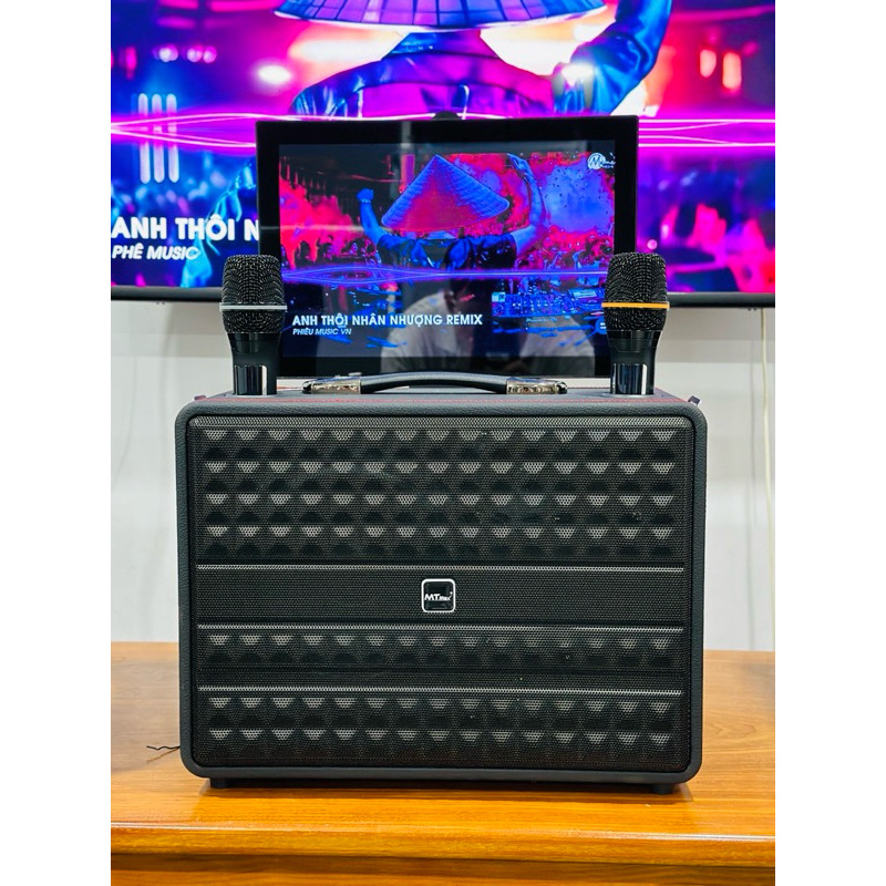 Loa Karaoke Xách Tay Màn Hình 14" MTMax T33Pro New 2024 - Hàng Chính Hãng (Bass 20cm, 120W, 2 Micro)