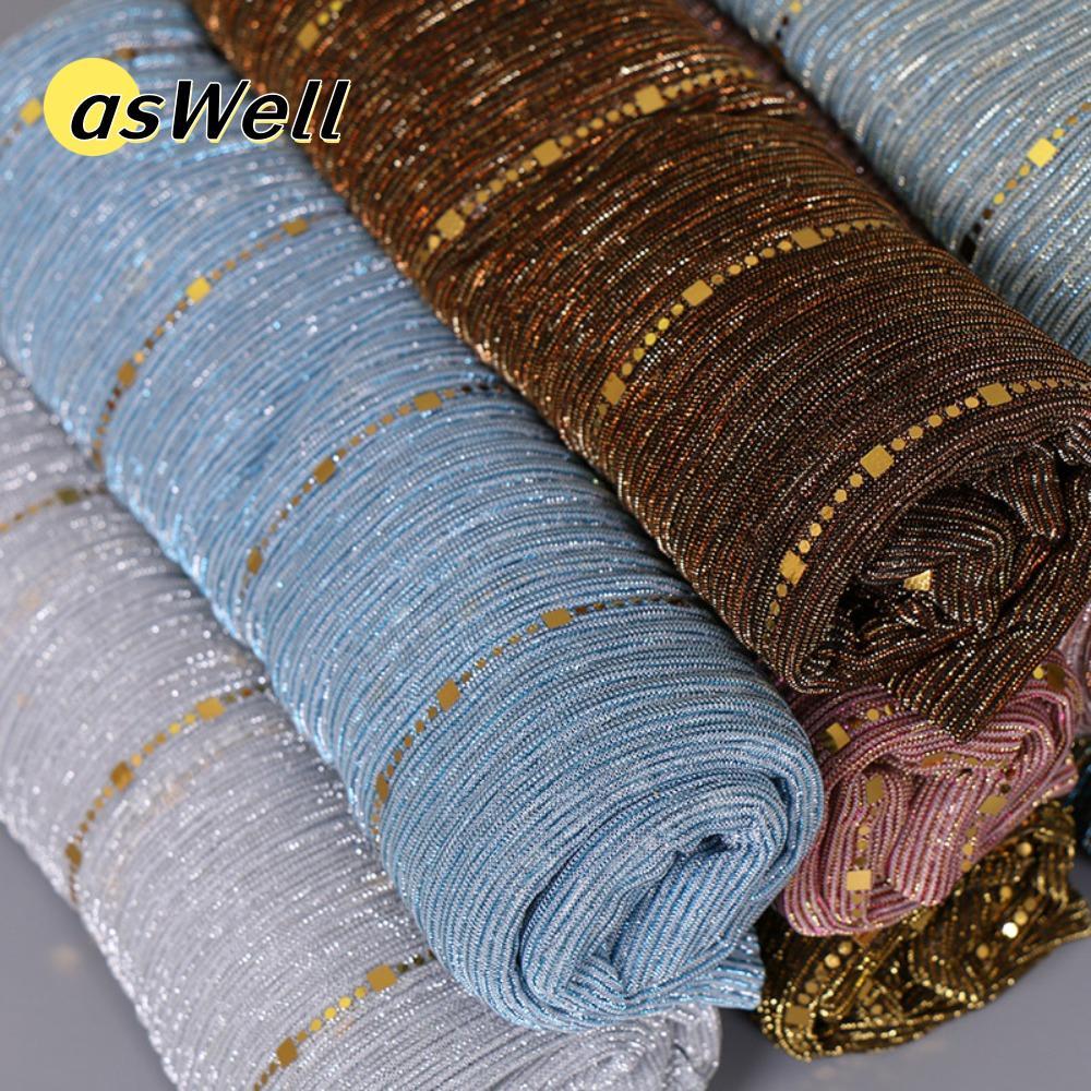 Khăn choàng ASWELL sequin sọc phong cách Hàn Quốc, tiện dụng hàng ngày