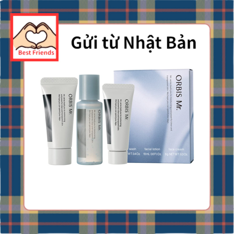 [Quasi-drug] Mr. ORBIS Mister Trial Set for Men — Facial Cleanser, Lotion, Moisturizing Cream — Each
