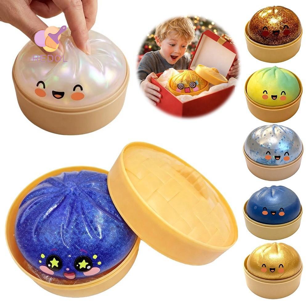 REPKG Bánh Bao Đồ Chơi Squishy, Với Máy Hấp Lấp Lánh Hấp Bun Squishy Pinch Le, Fidget Chậm Đàn Hồi M