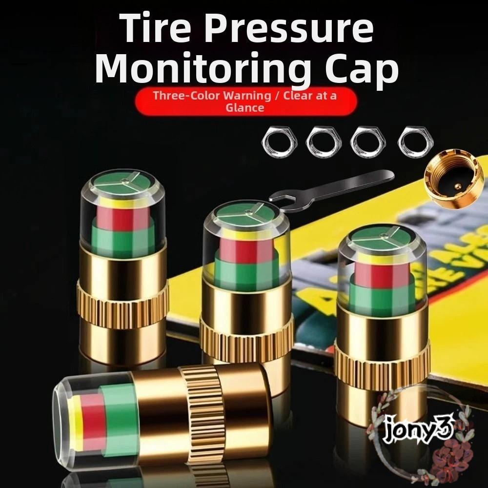 JONY 9 Cái / bộ Mũ cảnh báo áp suất lốp ô tô, Phát hiện trực quan Mũ phát hiện áp suất lốp lõi đồng,