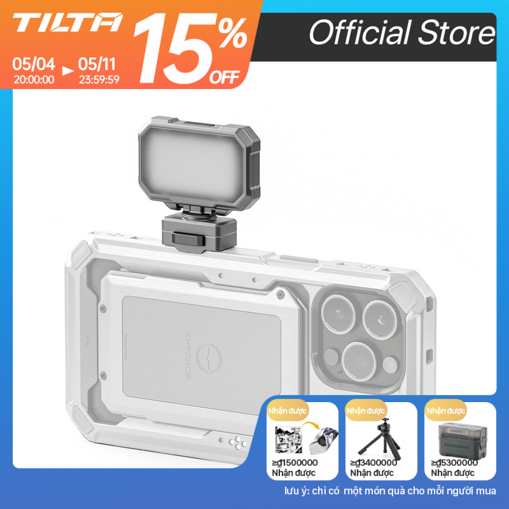TILTA Khronos Bảng điều khiển LED Mini Ánh sáng ban ngày TK-MLP-DL-SG / TW cho iPhone Cage 15 Pro / 