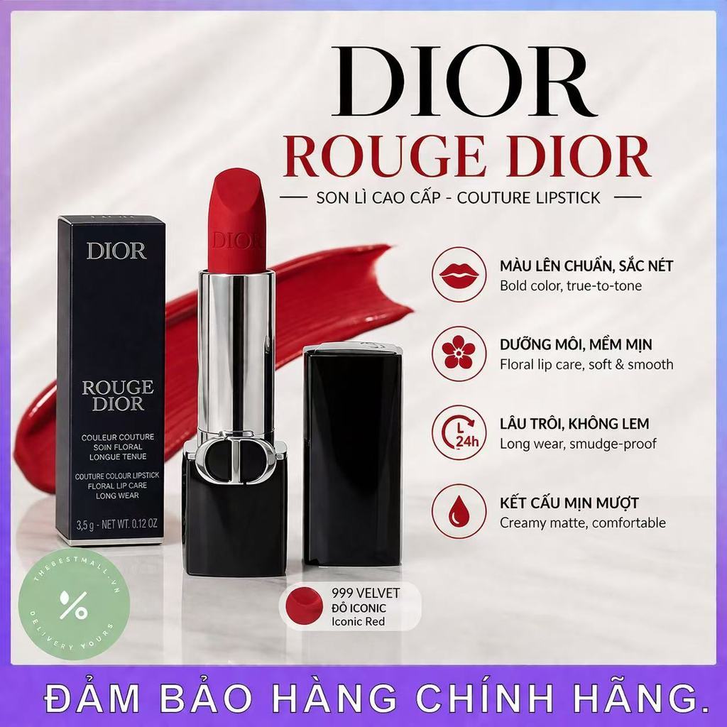 【Chính Hãng】💋Son Lì 𝔻𝕚𝕠𝕣 𝗥𝗢𝗨𝗚𝗘 𝗩𝗘𝗟𝗩𝗘𝗧 | Mẫu Mới 2026 | Full Box/ Full Size Nguyên Seal