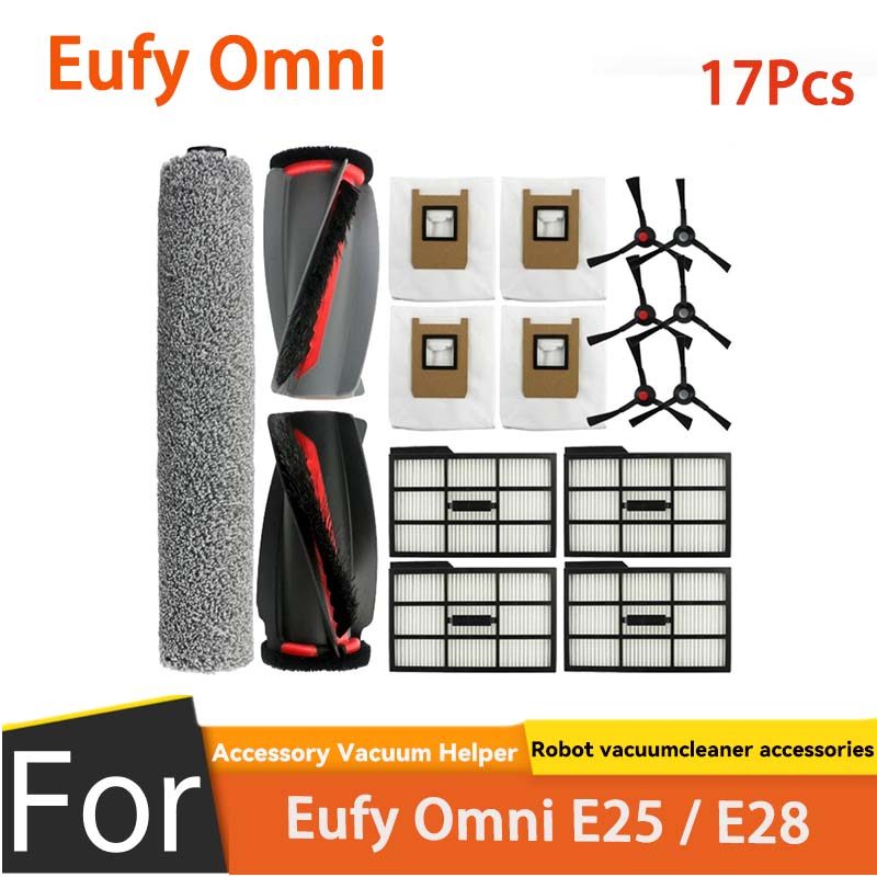 Tương thích với phụ kiện chân không Robot Eufy Omni E25 E28 (bộ 22 món)