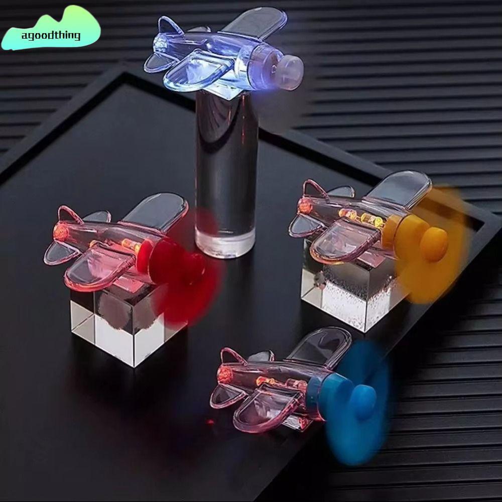 Máy bay phát điện gió AGOODTHING, Đèn LED đỏ xanh vàng Đèn LED trong suốt Máy bay, Máy bay nhựa Tran