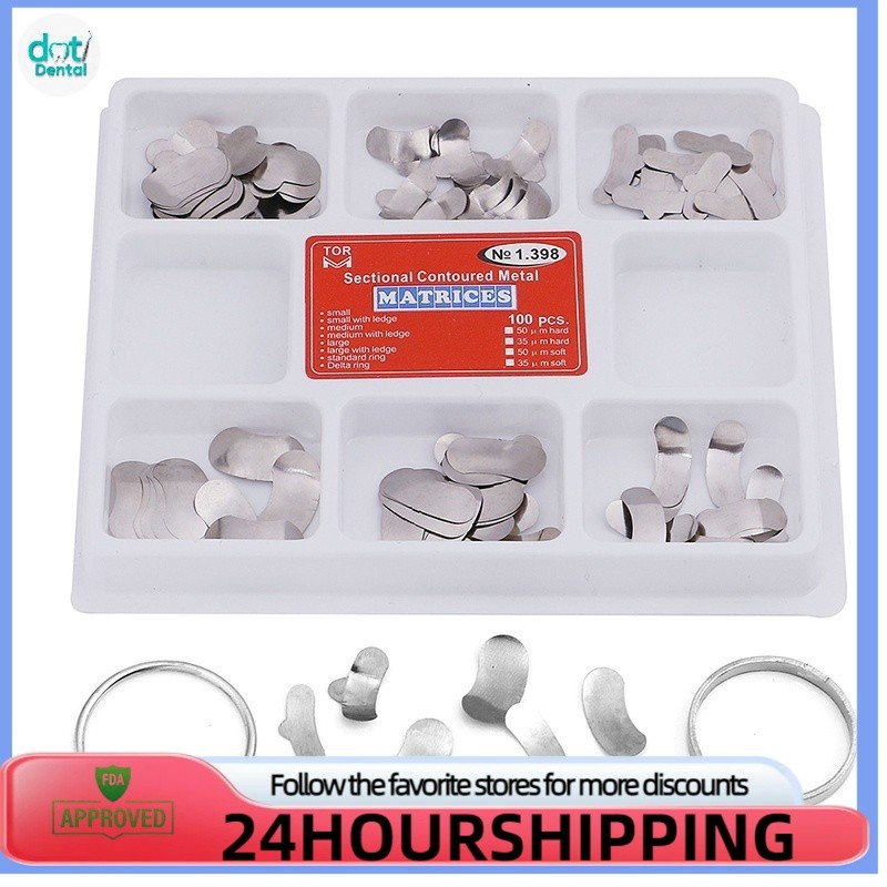 100pcs Matrix Band 1.398 Viền ma trận nha khoa Dụng cụ nha khoa chuyên nghiệp