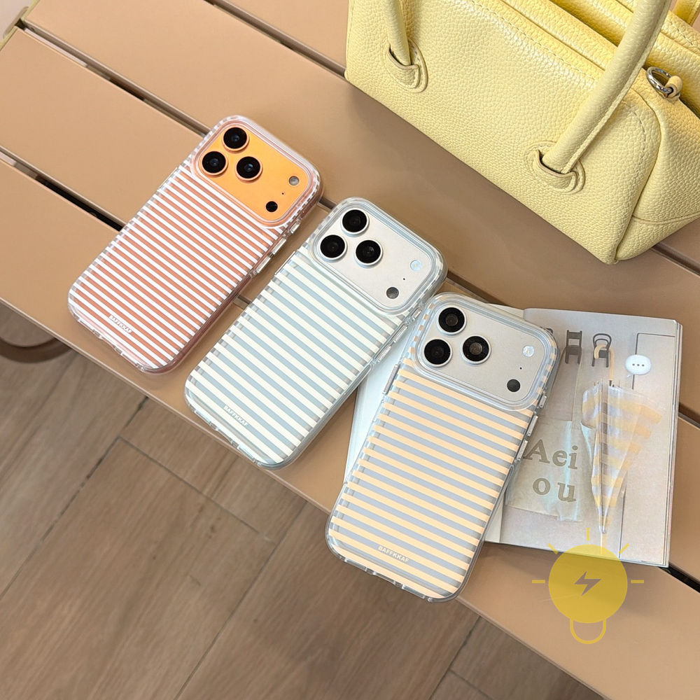 Phone Case For iPhone 17 Pro Max 16 15 14 13 TPU Stripe Air Bag Simple Air Bag Translucent Aesthetic