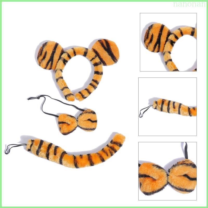 Nan 3 Món Tai Hổ Đáng Yêu Băng Đô Nơ Và Đuôi Cho Trang Phục Tiệc Halloween