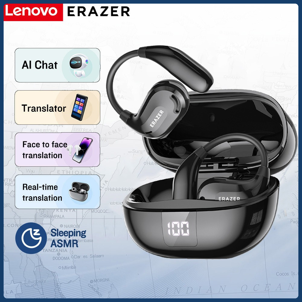 Tai nghe Bluetooth Lenovo ERAZER XT66 PRO, dịch 135 ngôn ngữ, pin 13h,Bluetooth 5.4, LED, hỗ trợ ASM