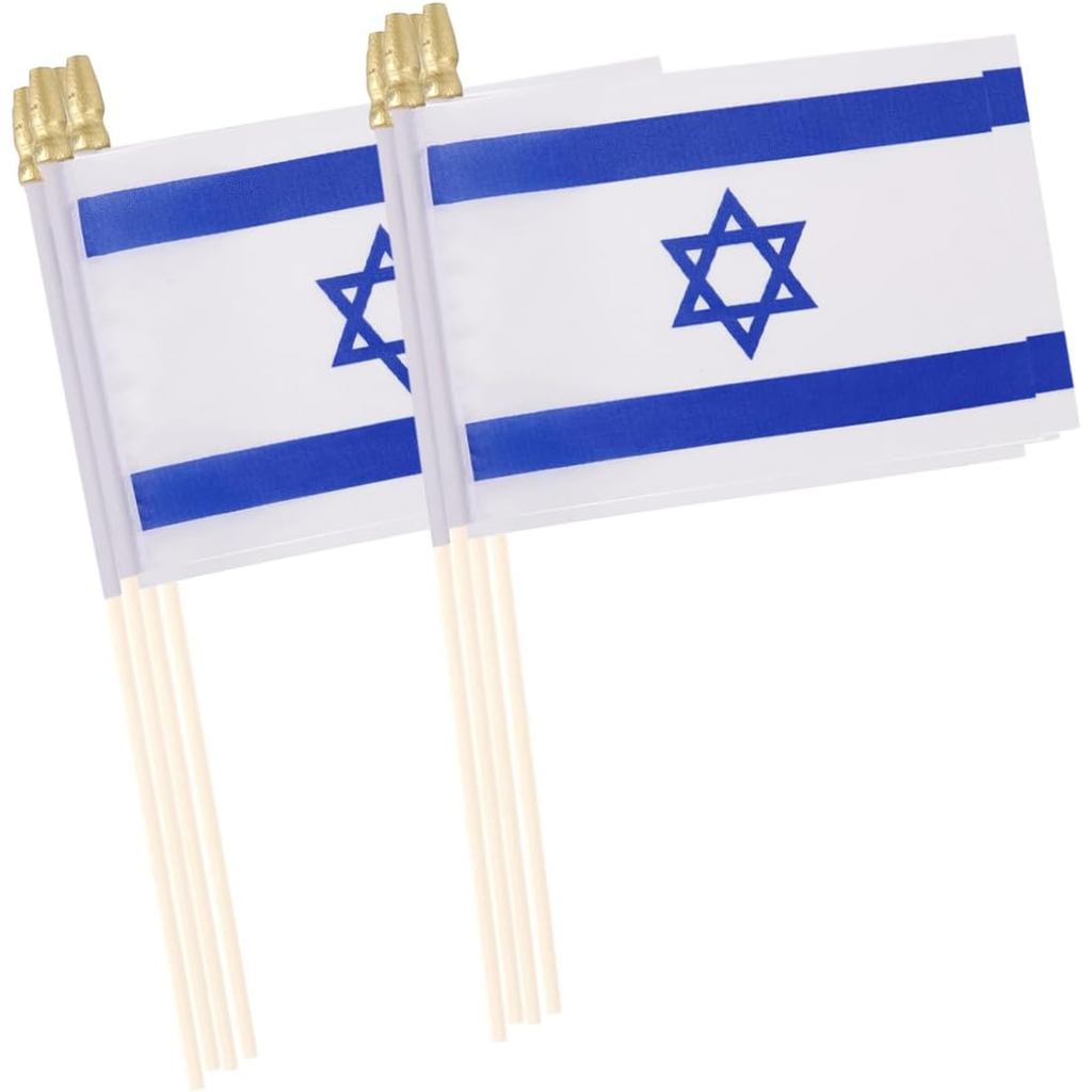 Cờ Israel Mini Nhỏ Cầm Tay Israel Cờ 4x6 Inch 12 Gói