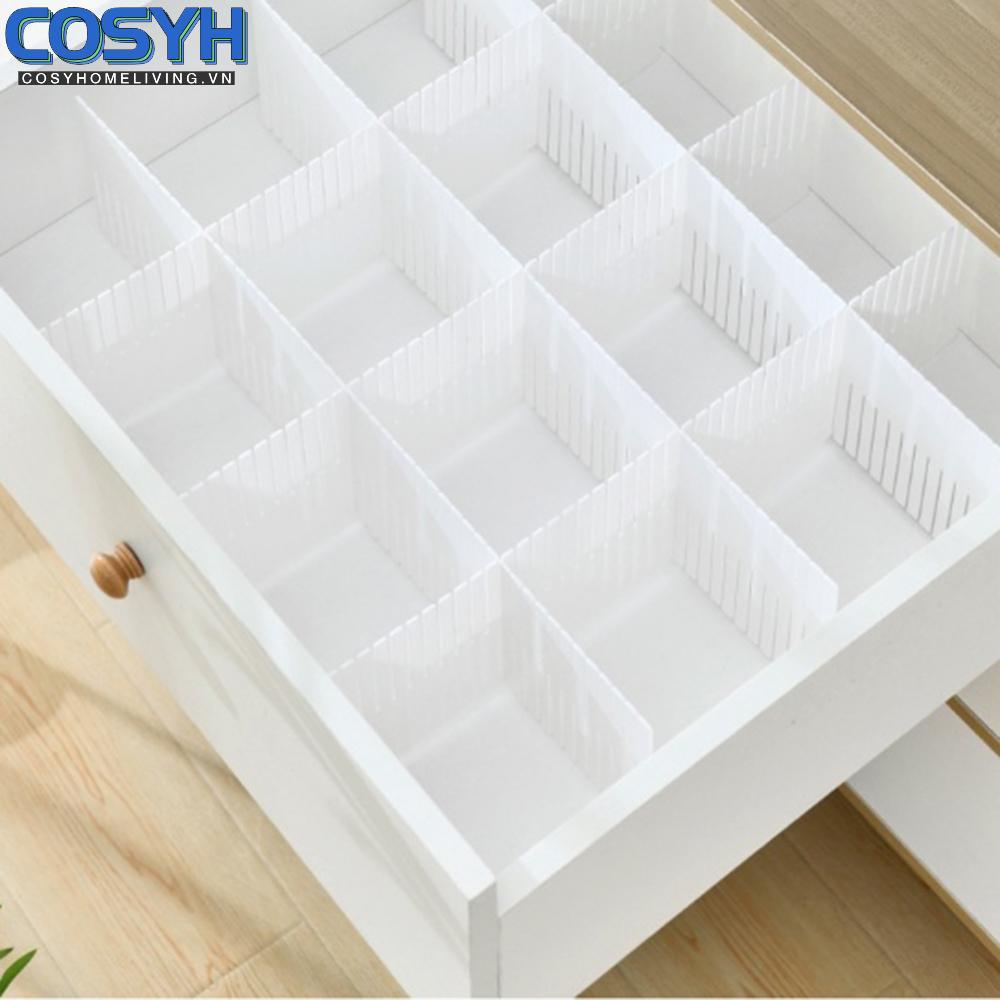 <cosyh>Adjustable Plastic Dividers for Drawer Storage Socks Lingerie 5PCS Flexible Size