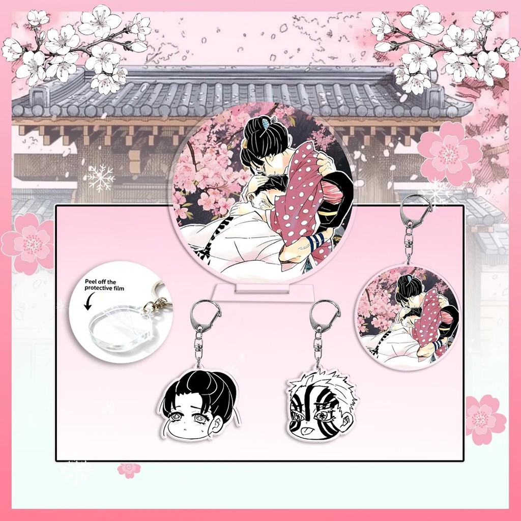 Standee Thanh Gươm Diệt Quỷ Akaza Hakuji Koyuki Mô Hình Mica Để Bàn Kèm Móc Khóa Anime Kimetsu no Ya