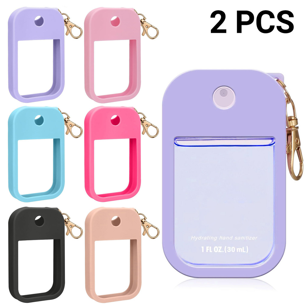 Hộp xịt khử trùng tay 2 gói Tương thích với Touchland, Hộp đựng nước rửa tay bằng silicon có móc khó