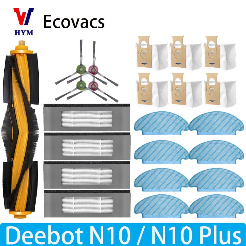 Dành Cho ECOVACS DEEBOT N10 N10 PLUS Robot Hút Bụi Bàn Chải Bên Chính Bộ Lọc Hepa Lau Vải Túi Bụi Ph