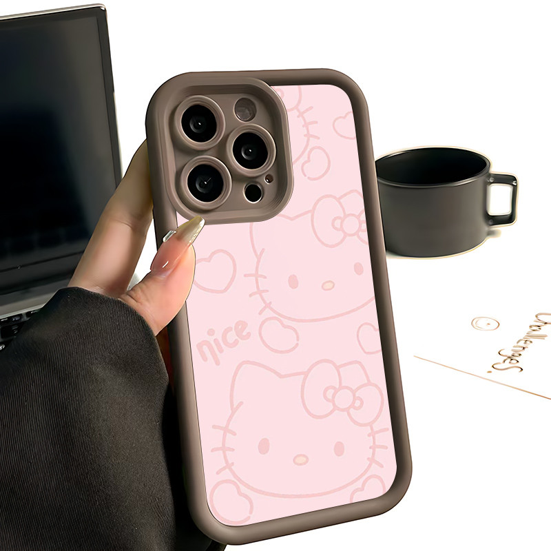 Ốp Lưng cho OPPO A9 2020/A5S/A3S/A3X/A5 pro/A15/A16/A16K/A17 Hello Kitty Nét Vẽ Đơn TPU Soft Shell c